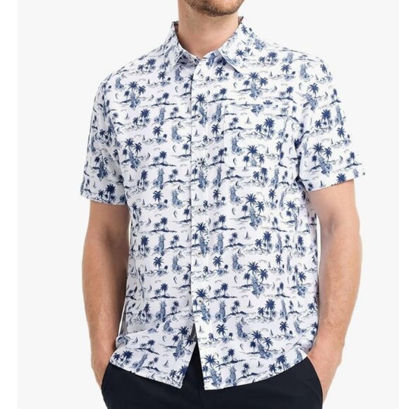 Performance Hawaiian Shirt Short Sleeve Button Down Casual Shirt - Picture 1 of 6